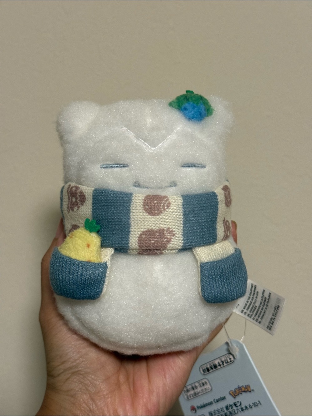 Pokemon Center Official Original Snorlax Snowman Snowy Softies Plush Toy New